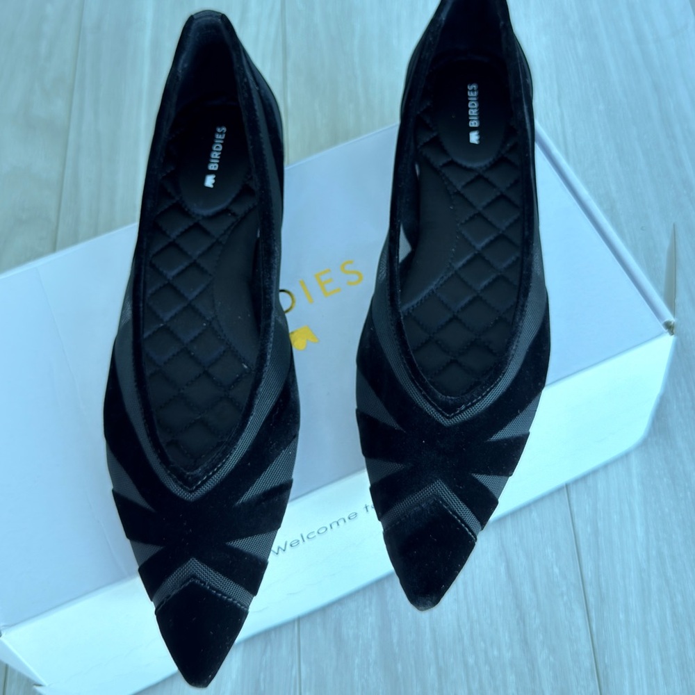 Birdies Black and mesh Women's Flats